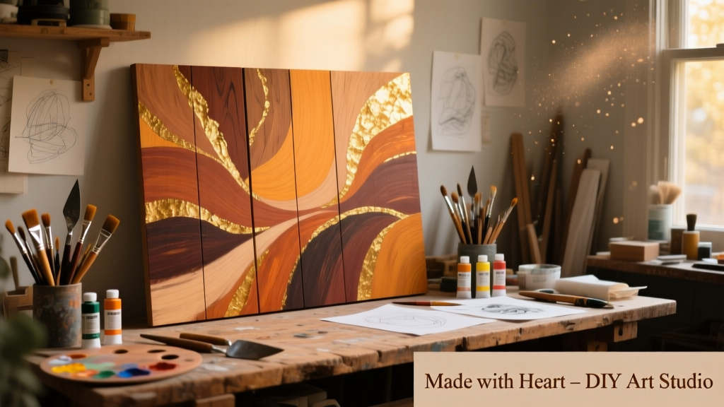 DIY Wall Art: Custom Wood Panel with Painted Design