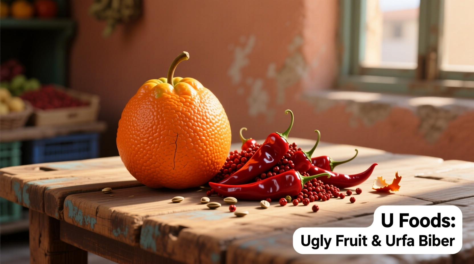 Assorted U foods including ugli fruit and urfa biber