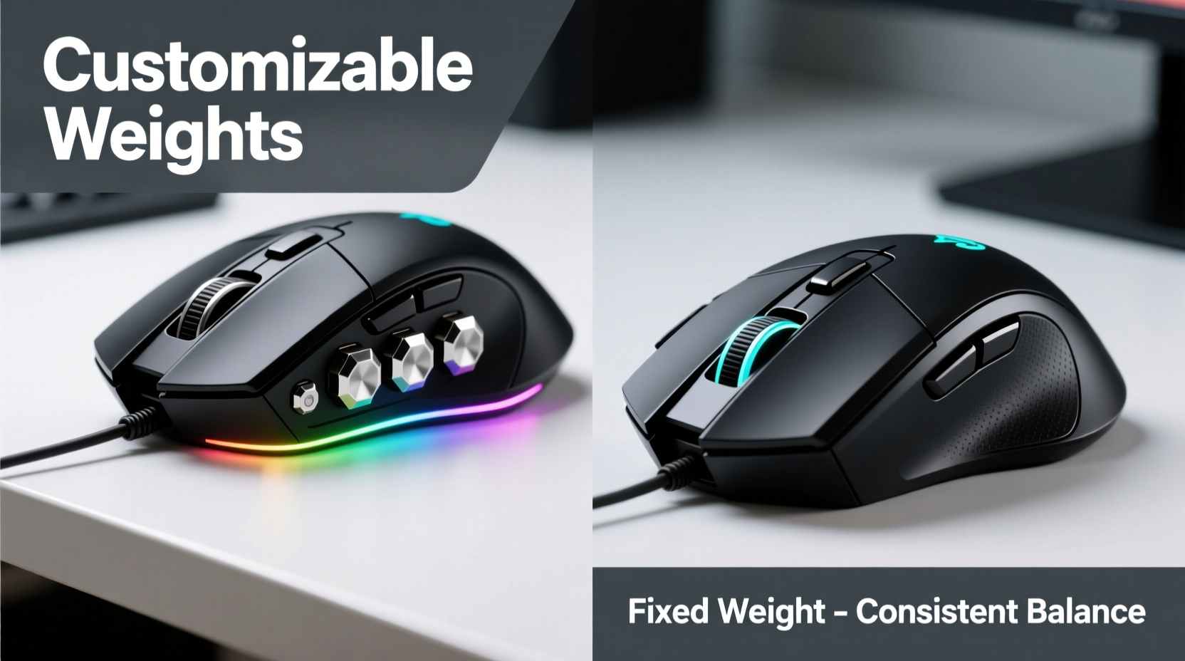 gaming mouse with customizable weights vs fixed weight which improves aim