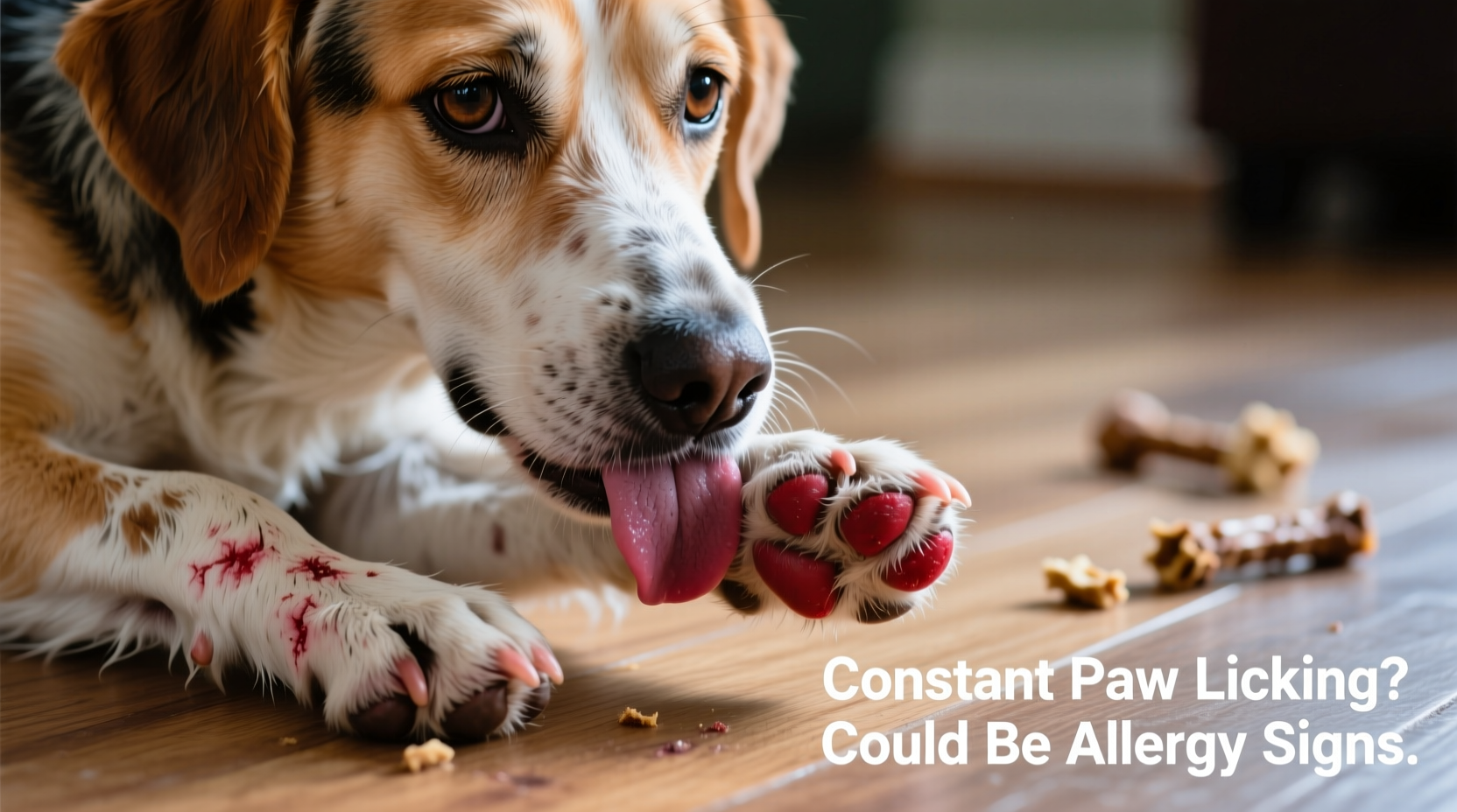 why do dogs lick their paws constantly allergy signs