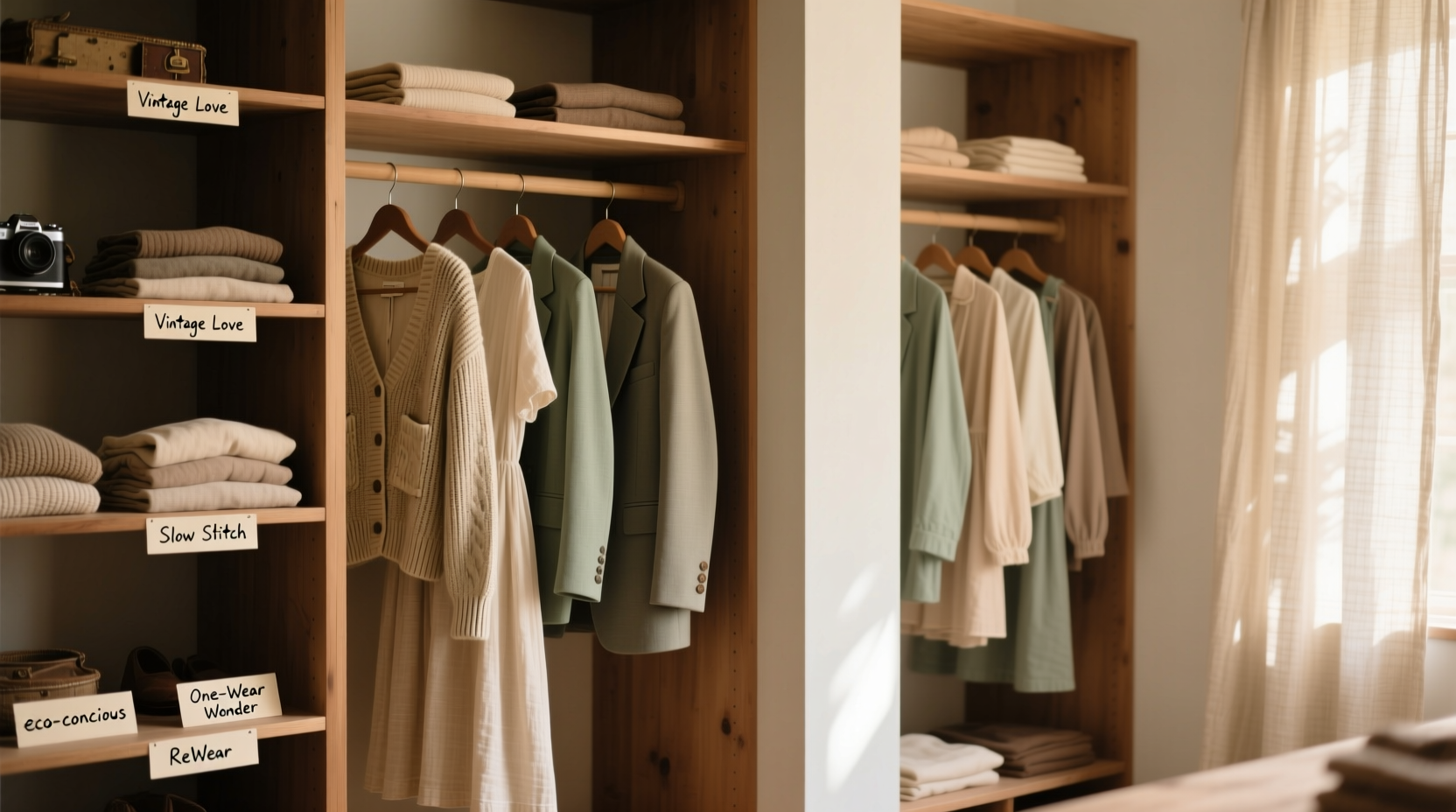 closet organization tips for shared vintage fast fashion