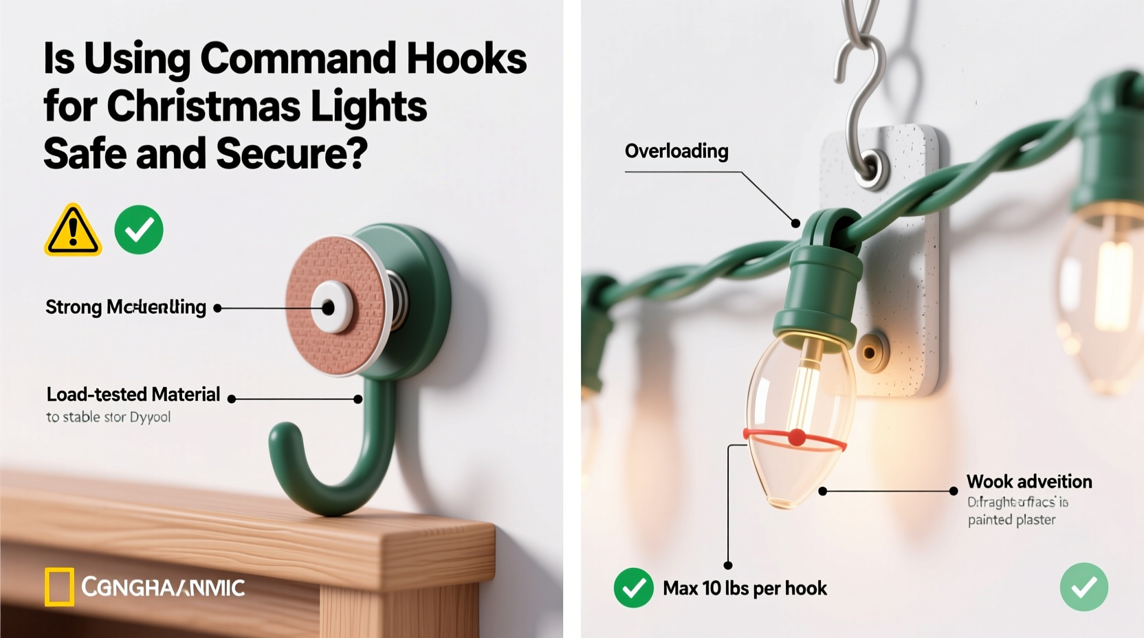 is using command hooks for christmas lights actually safe and secure