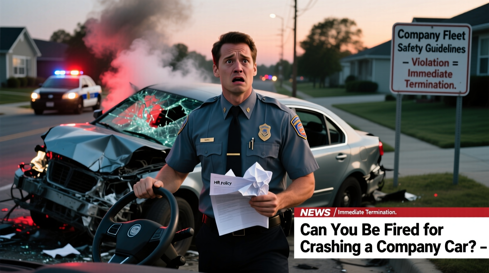 can you get fired for crashing company car