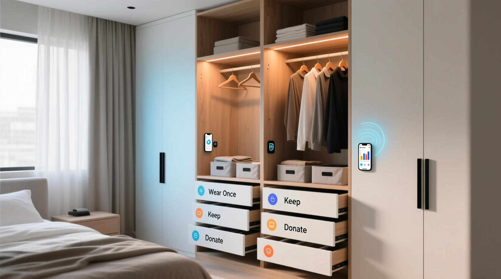 closet organization for mindful consumption