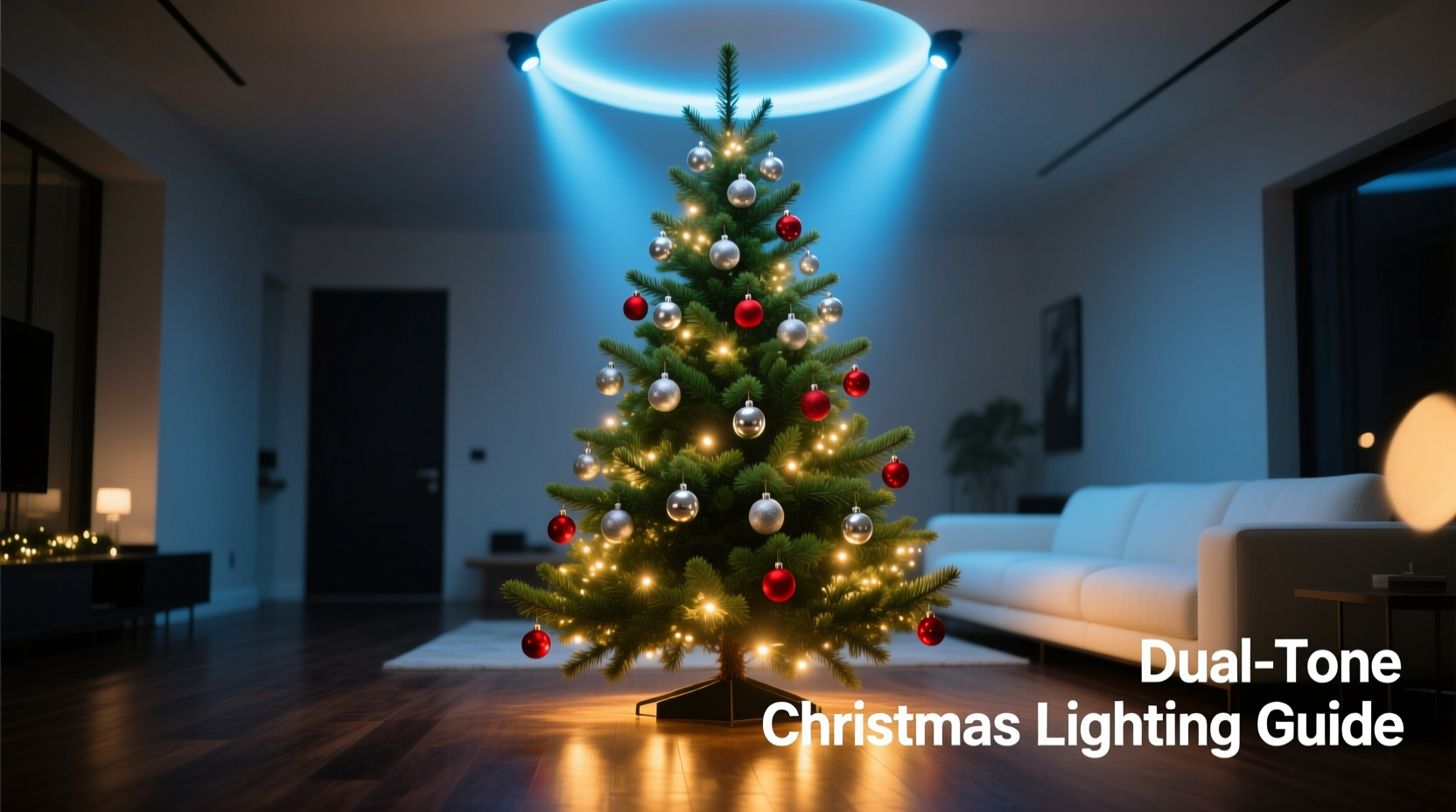 how to set up a dual tone lighting scheme on one christmas tree