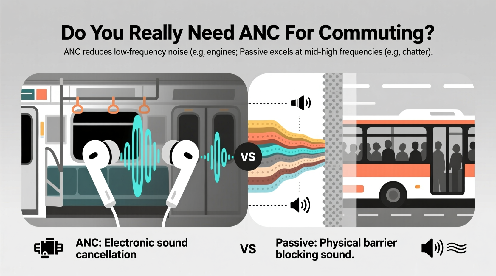active noise cancelling vs passive noise isolation do you really need anc for commuting
