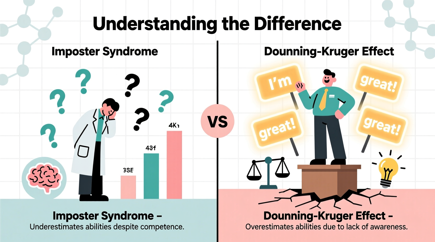 imposter syndrome vs dunning kruger effect understanding the difference