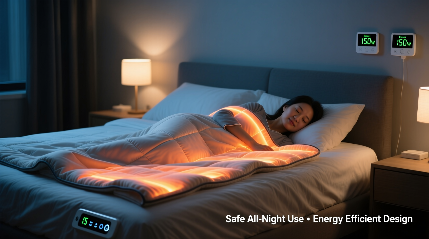 is a heated blanket safe to use all night and does it save energy