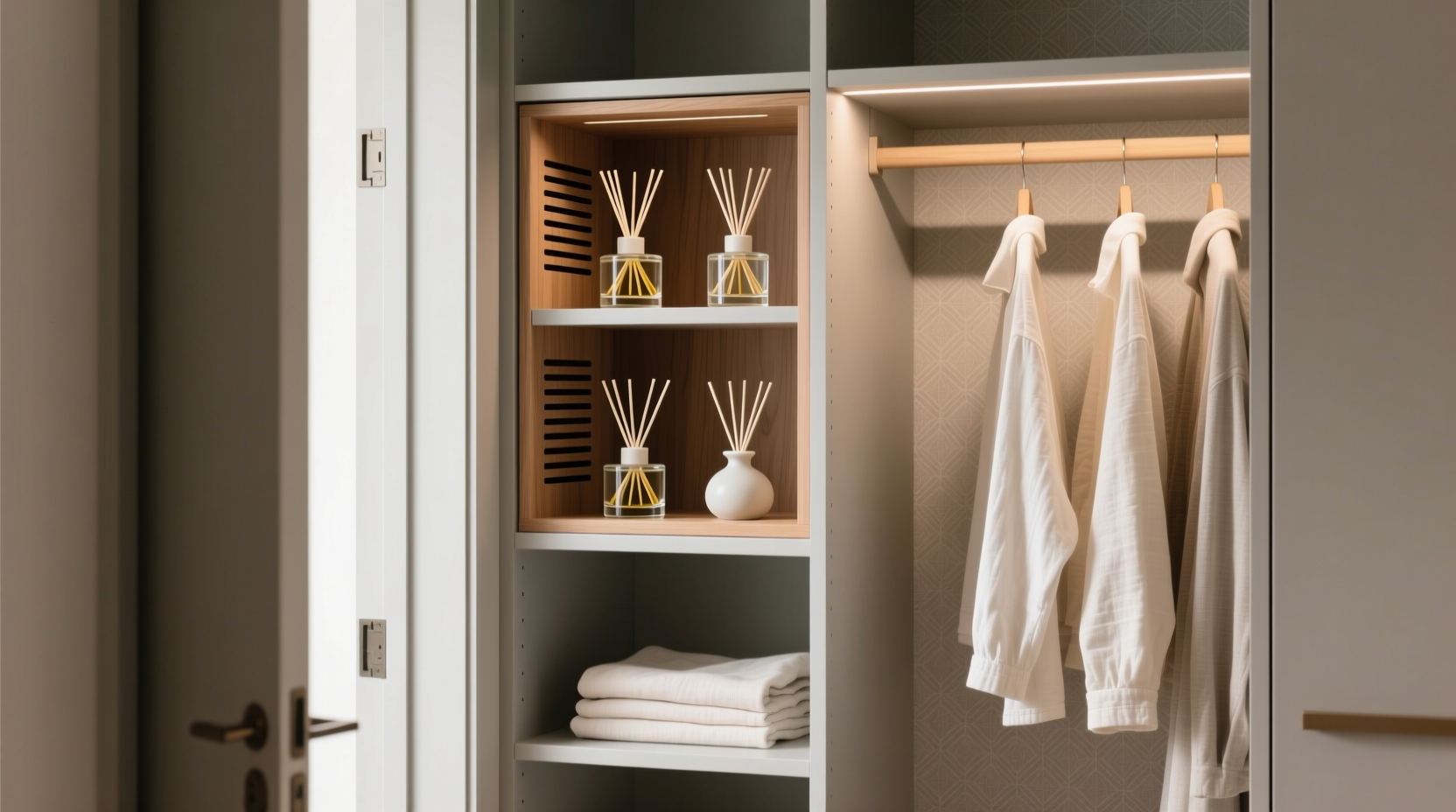 closet organization tips for diffuser storage