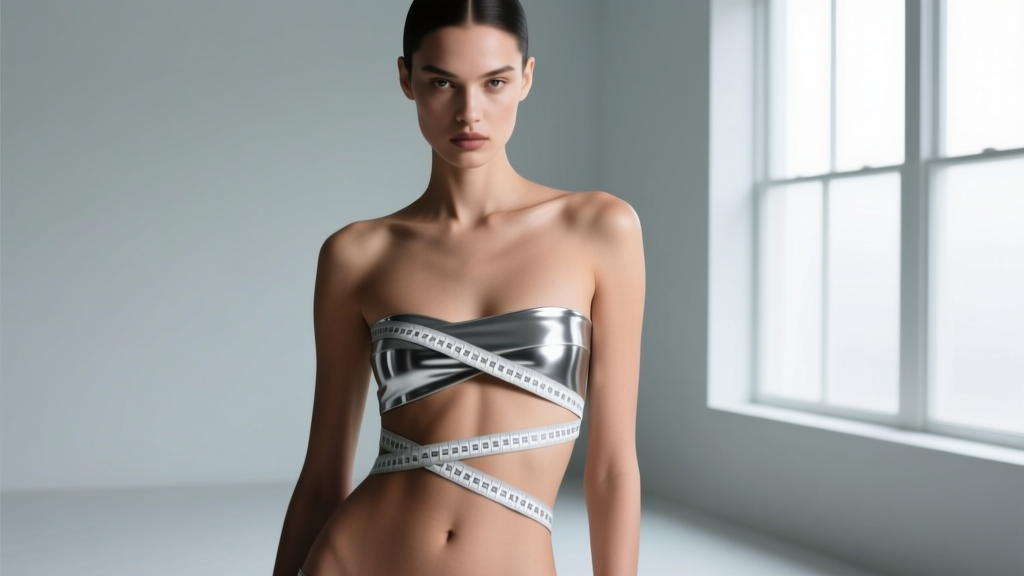 Tailor measuring tape wrapped around a model