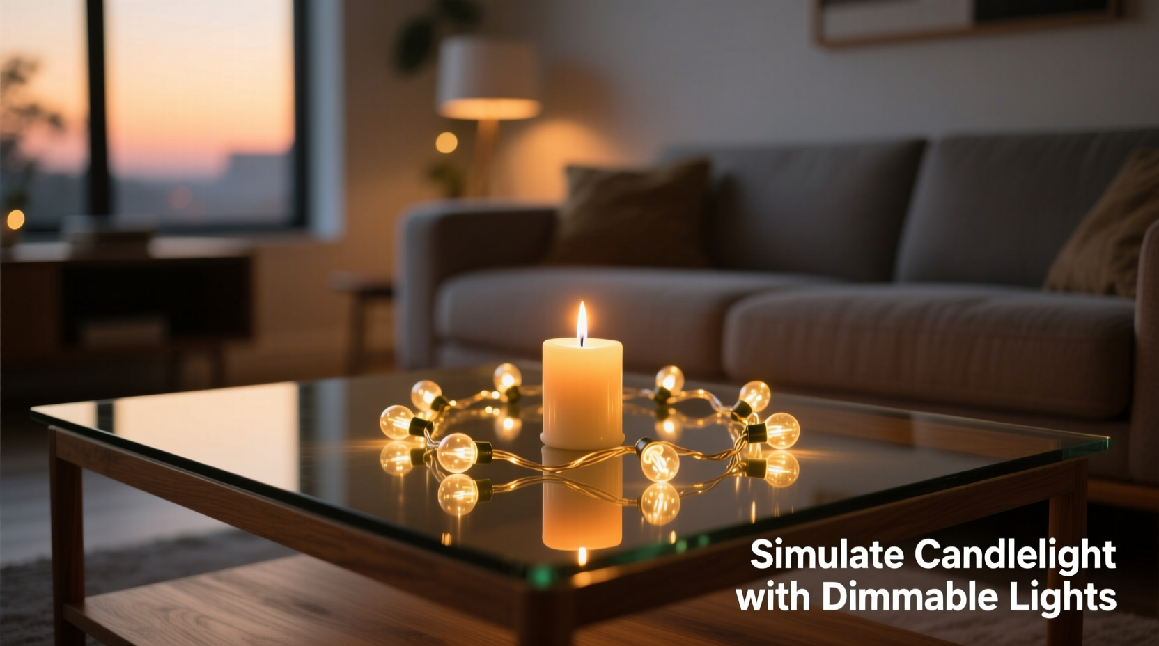 how to simulate candlelight glow using dimmable christmas lights