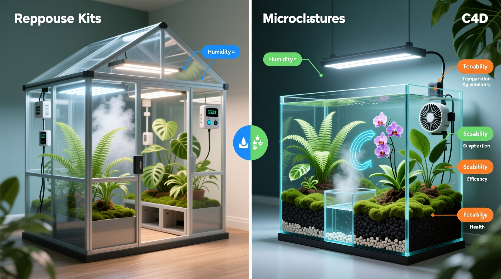 Indoor Greenhouse Kit vs Aquarium Microclimate