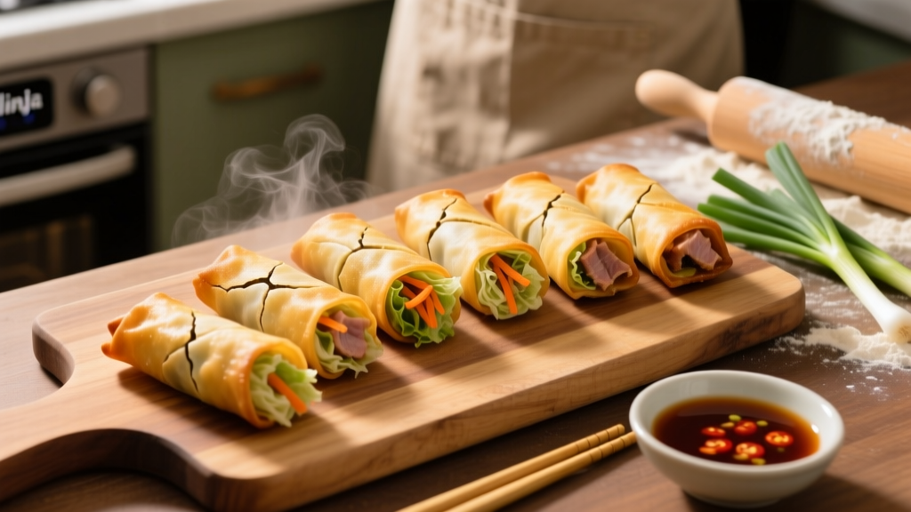 Perfect Frozen Spring Rolls in Ninja Air Fryer