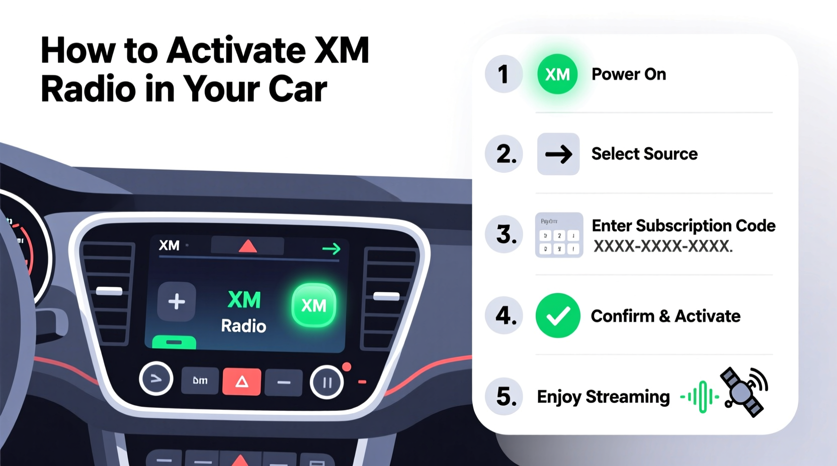 how to activate xm radio in car