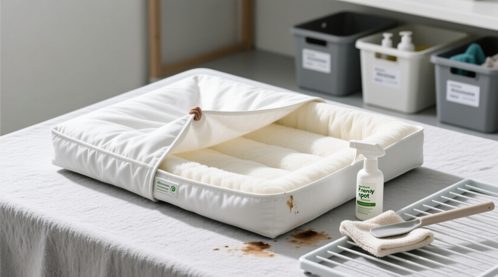 how to clean weighted cat beds safely