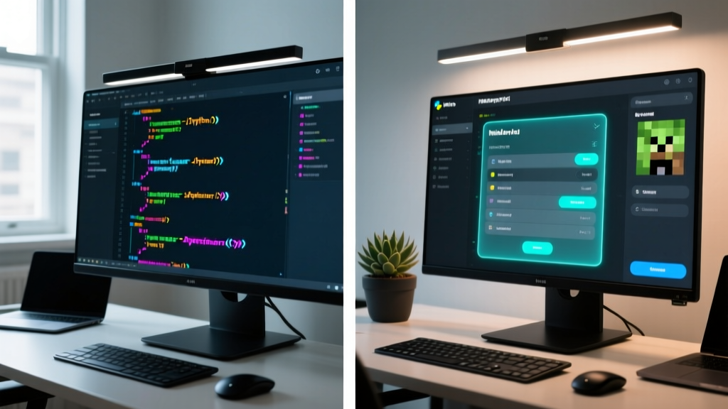 Split screen showing a code editor on the left and a Minecraft mod configuration menu highlighting hidden keybind settings on the right.