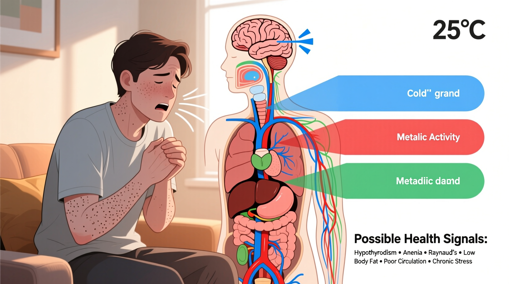 why am i always cold even in warm rooms possible health signals