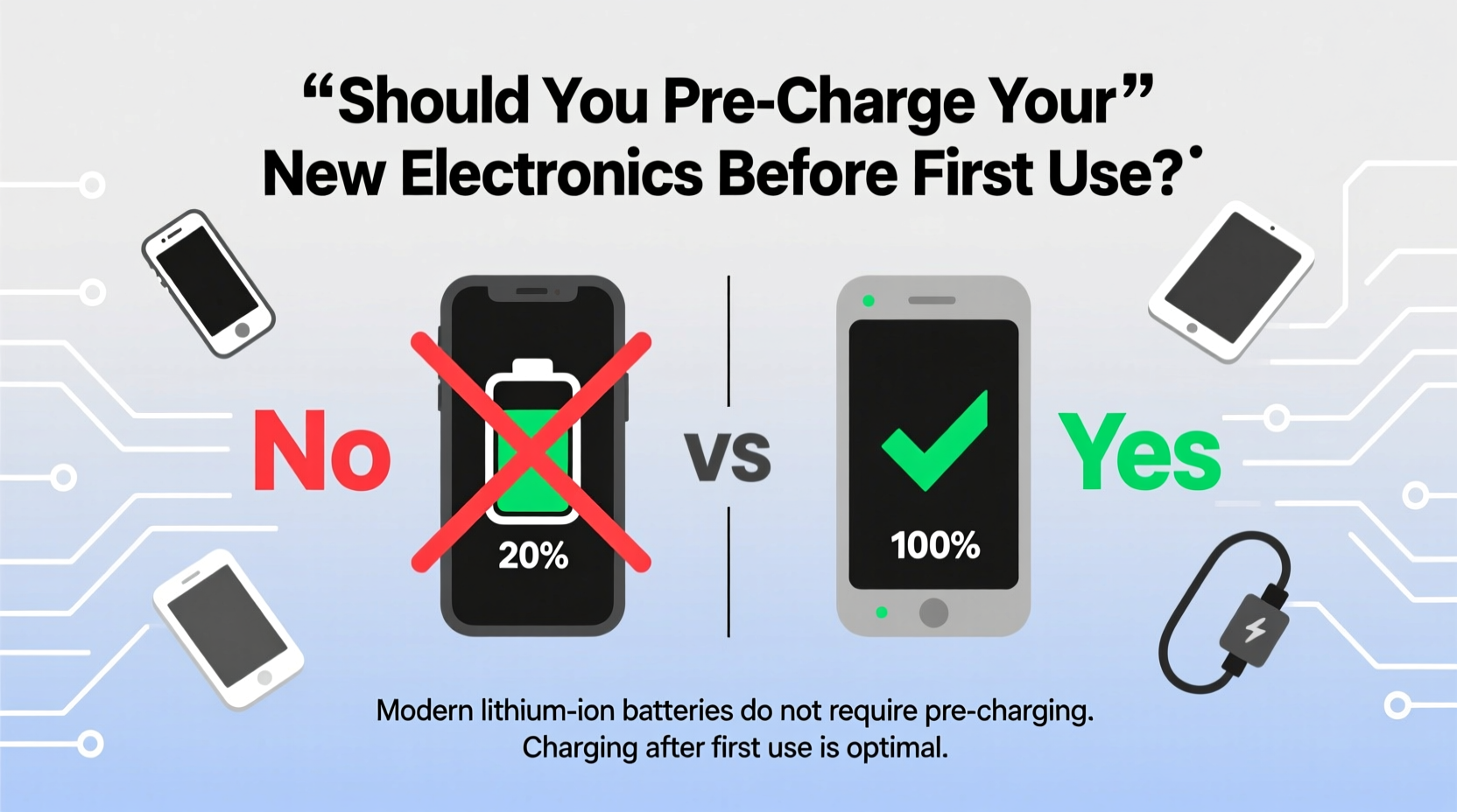 should you pre charge your new electronics before first use