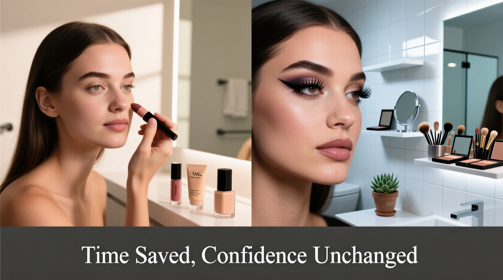 minimalist makeup vs full glam routine which saves time without sacrificing confidence
