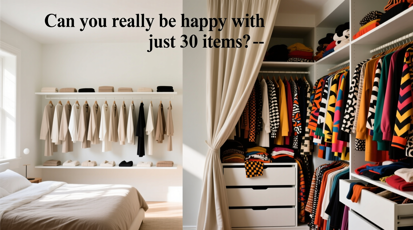 minimalist wardrobe vs maximalist style can you really be happy with just 30 items