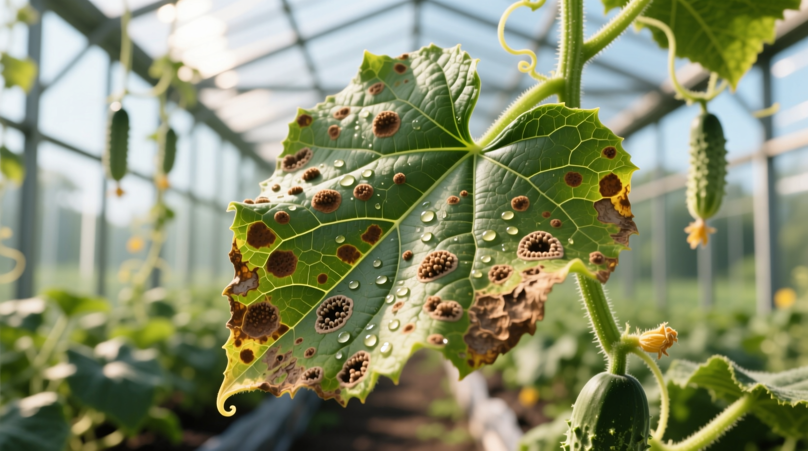 why your cucumber leaves have brown spots