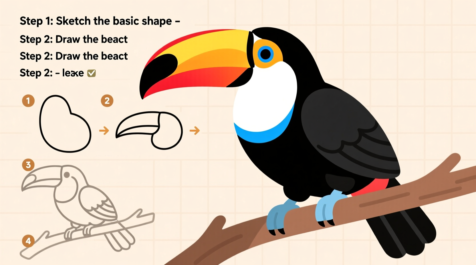 How to Draw a Toucan Bird: Step-by-Step Guide for Beginners