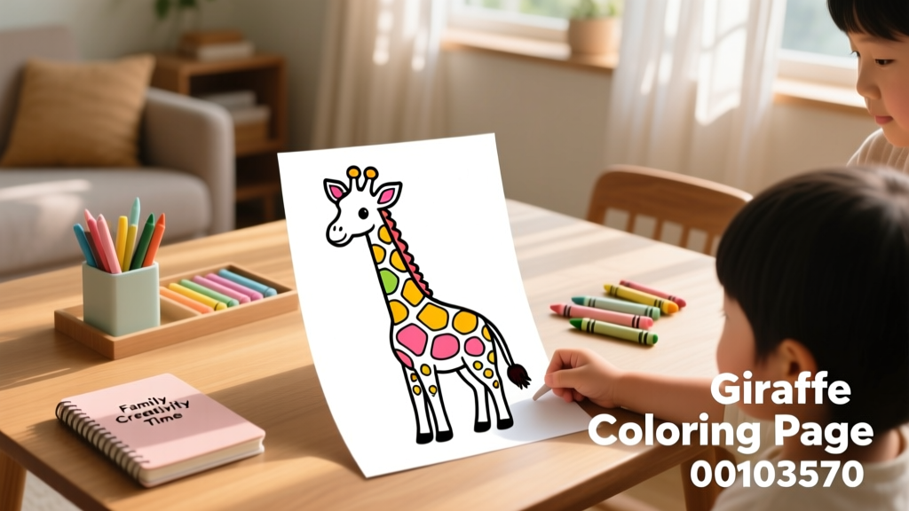 Giraffe Coloring Pages_00103570: Educational Value, Print Quality, and Developmental Benefits for Ages 3–8