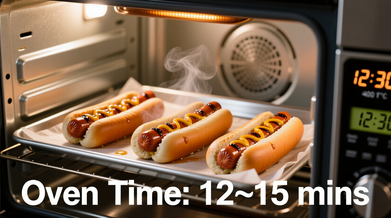 how long to cook hot dogs in oven