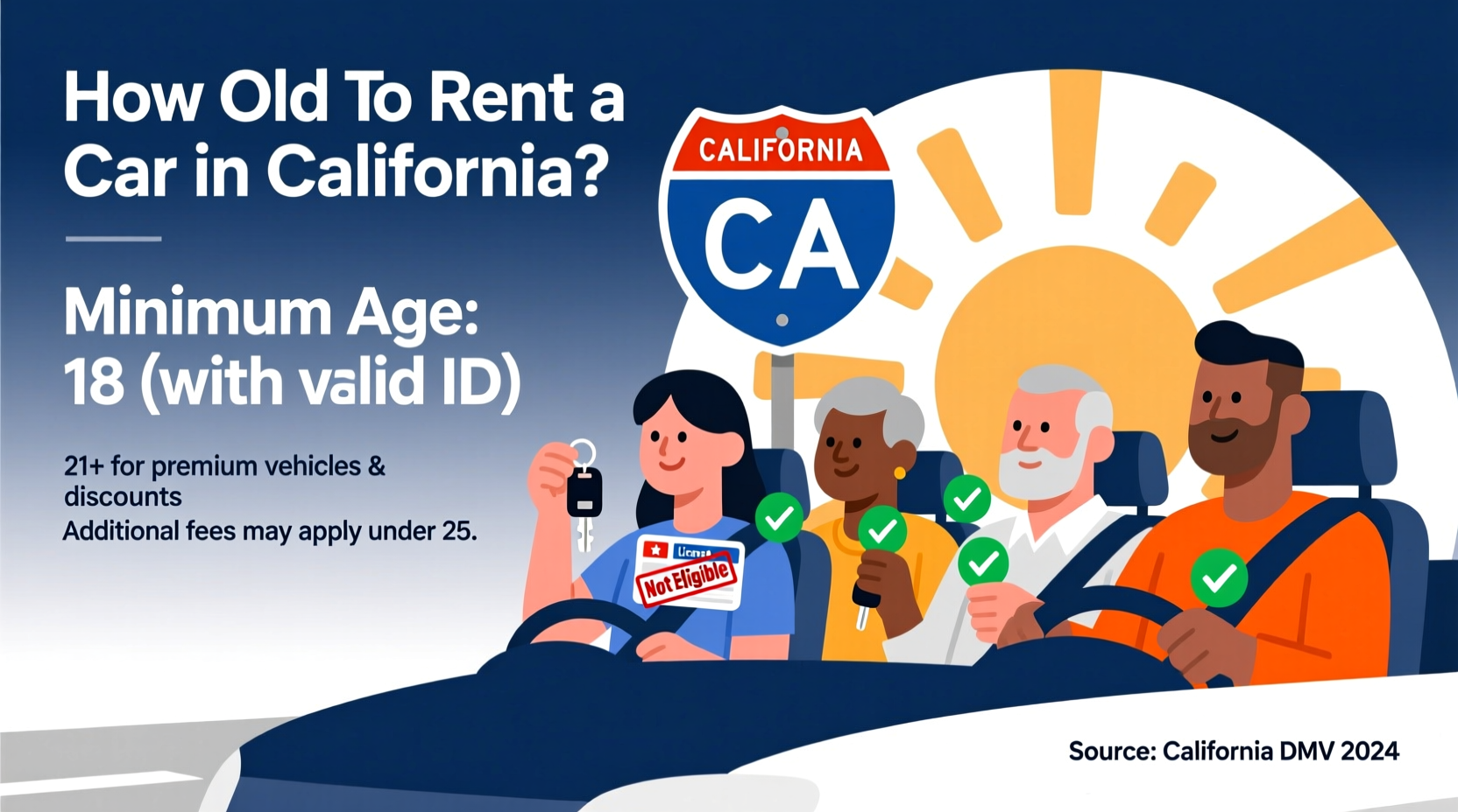 how old to rent a car in california