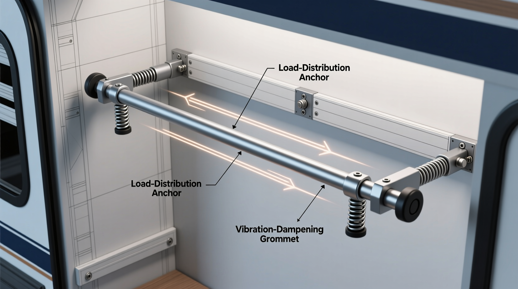 rv closet organization stabilize hanging rods