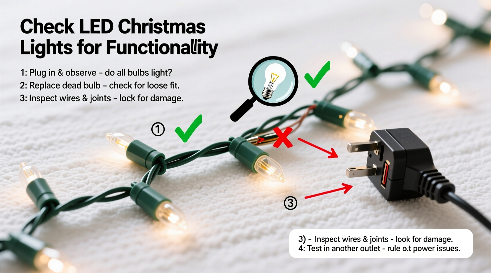 how to check led christmas lights