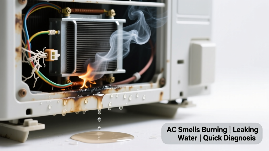 AC Smells Burning & Leaking Water: Quick Diagnosis