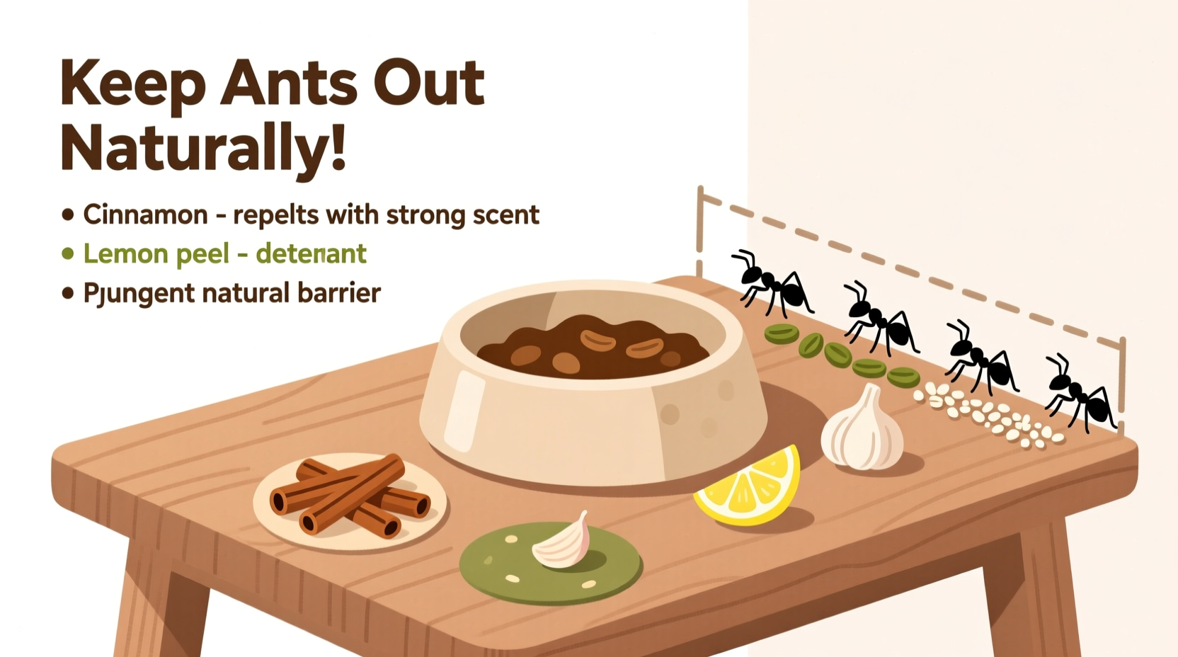 how to keep ants out of pet food bowls using natural repellents