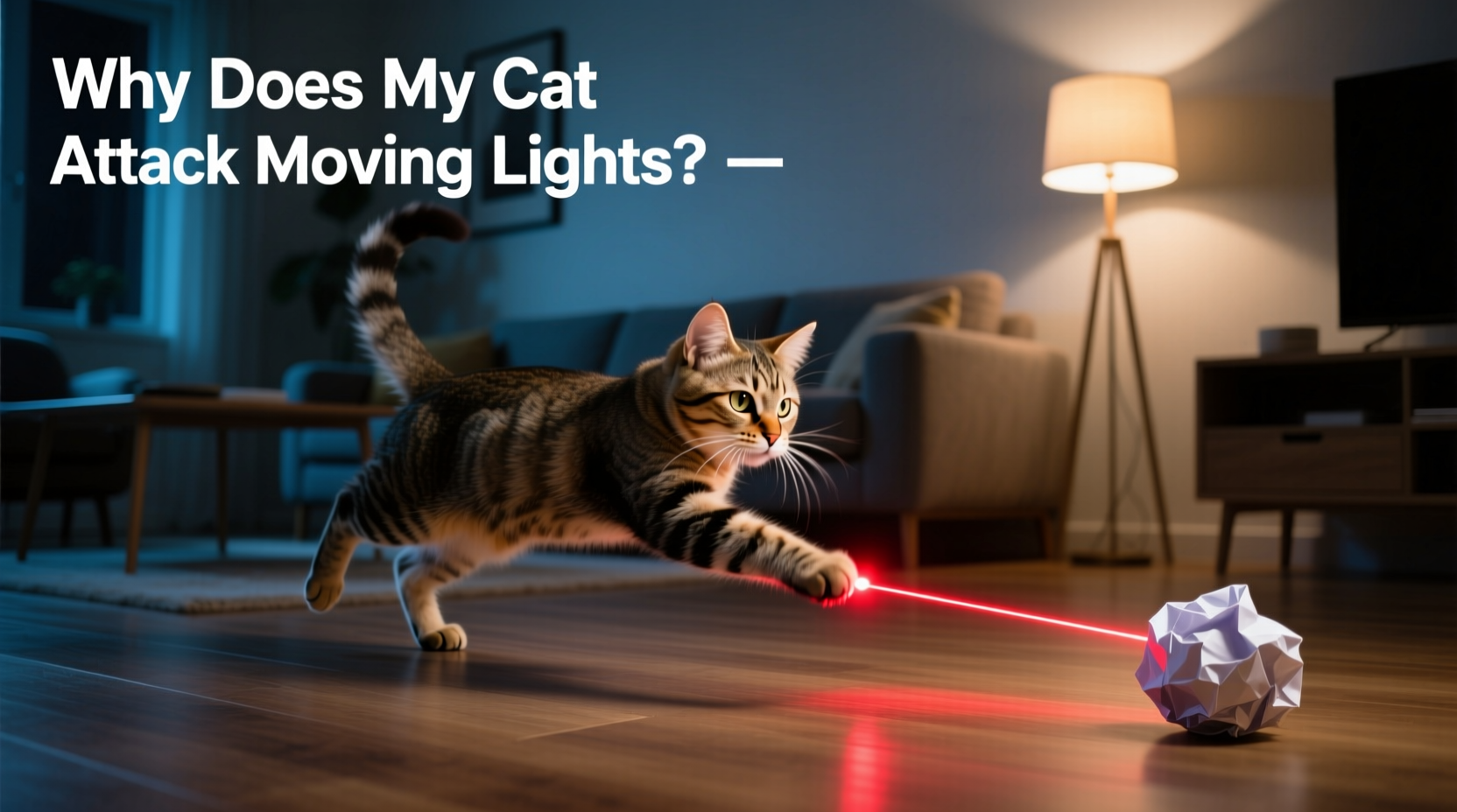 why does my cat attack moving projection lights and how to distract safely