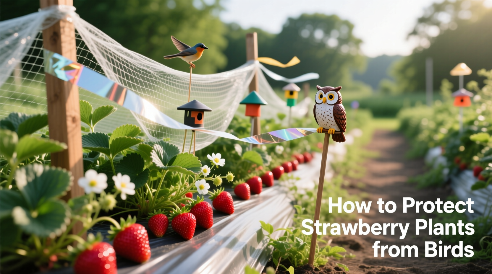 how to protect strawberry plants from birds