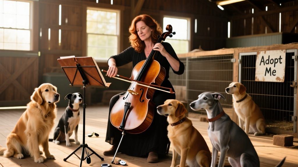 Cello for Dogs: Cheryl Wallace Tours the Midwest Playing Calming Music for Shelter Pups