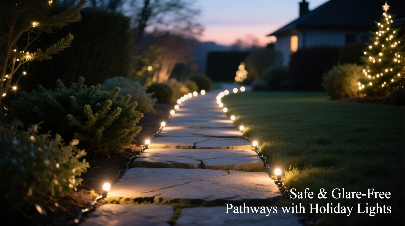 how to use christmas lights to guide nighttime pathways safely without glare or disorientation