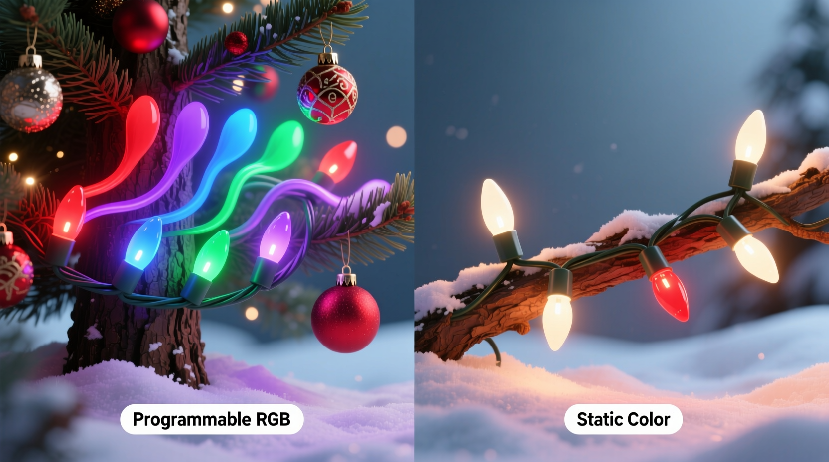 Programmable RGB Christmas Lights Vs Static Color Which Gives Better Value