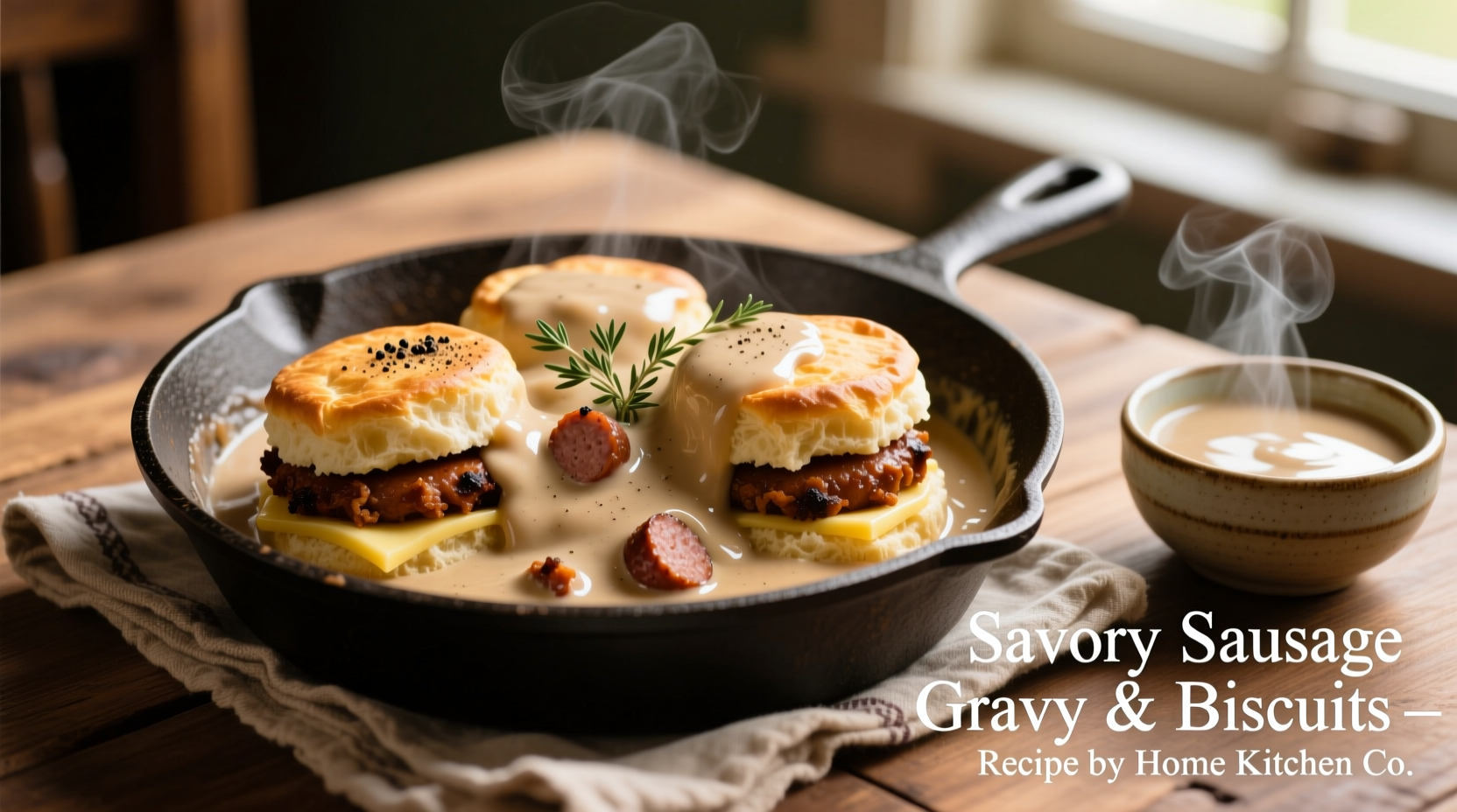savory sausage gravy over flaky biscuits recipe