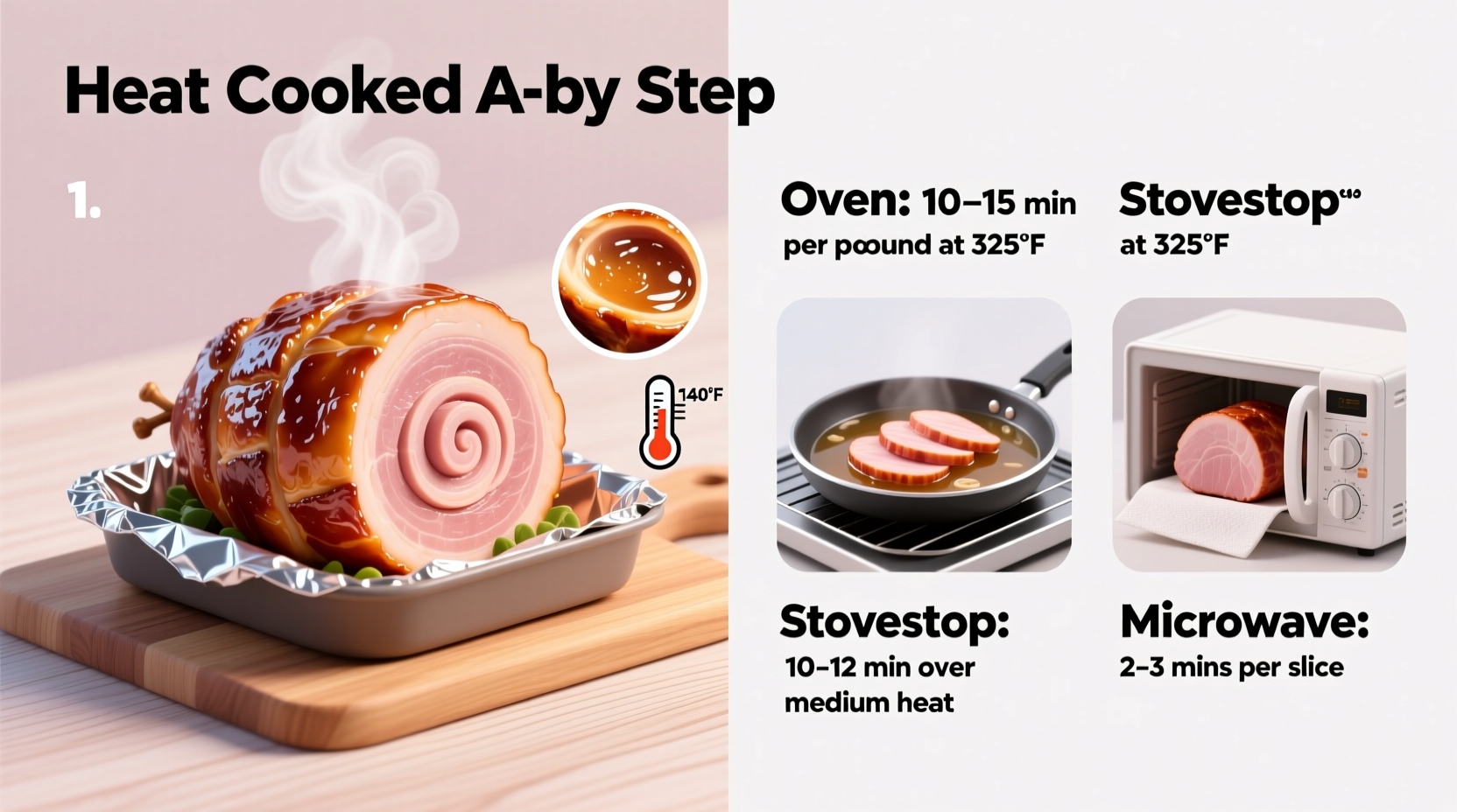 how to reheat cooked ham