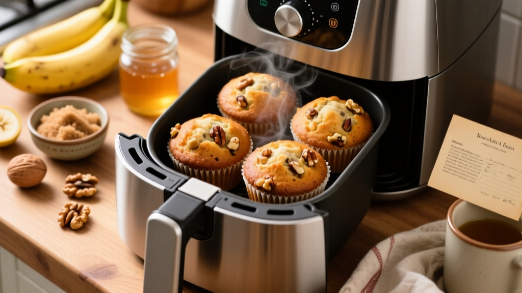 Air Fryer Banana Nut Muffins: Crispy Top, Moist Center