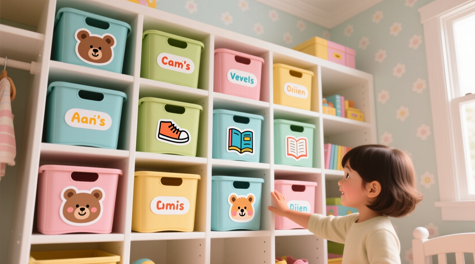 closet organization tips label bins kids actually use
