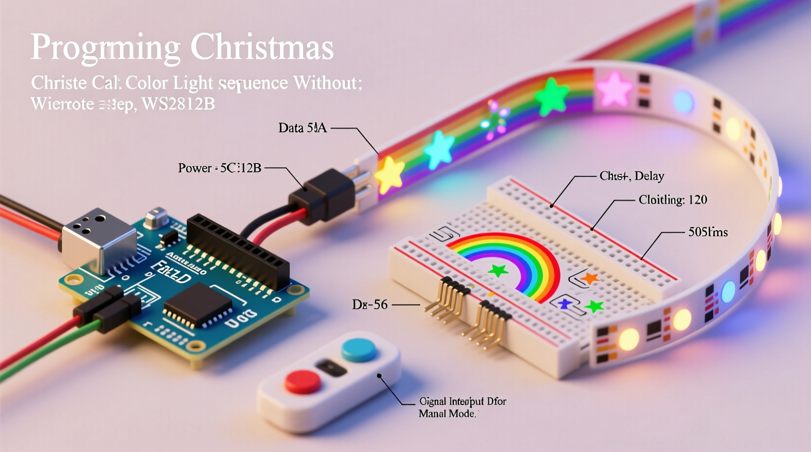 how to program a sequence for multicolor christmas lights without a remote