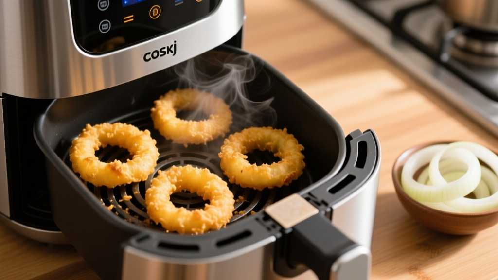 Perfect Frozen Onion Rings in a Cosori Air Fryer