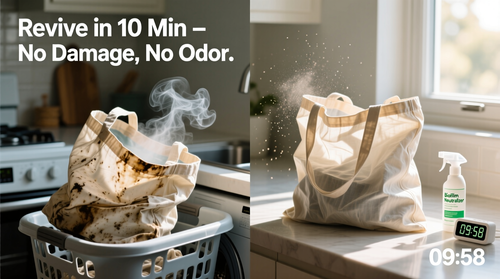 how to wash reusable grocery totes that smell