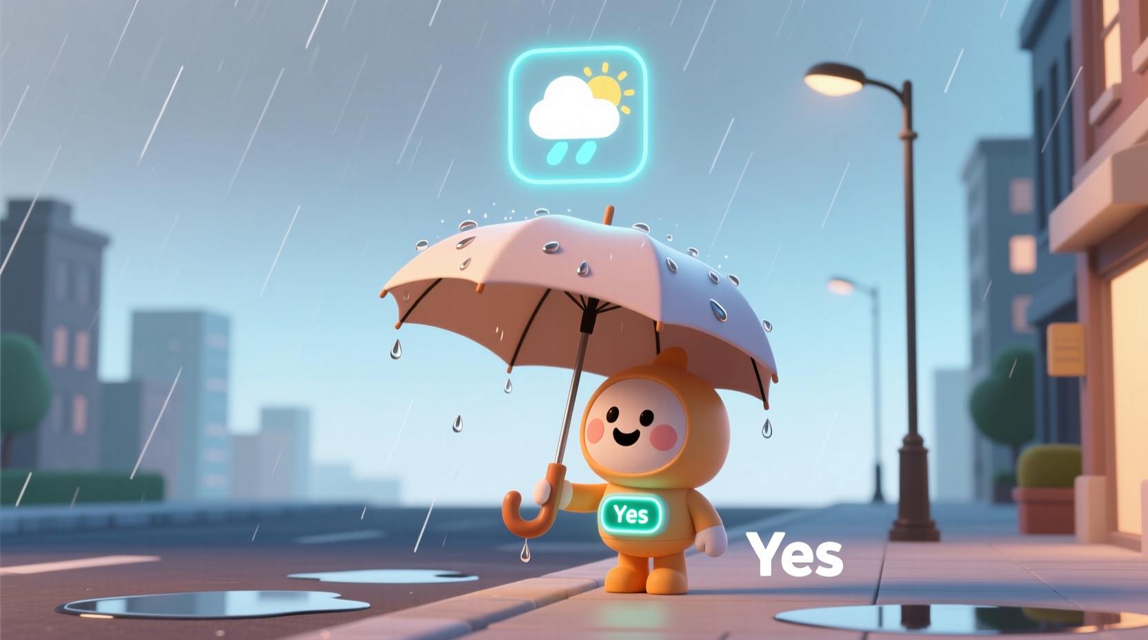 isitraining in tells you whether you need your umbrella