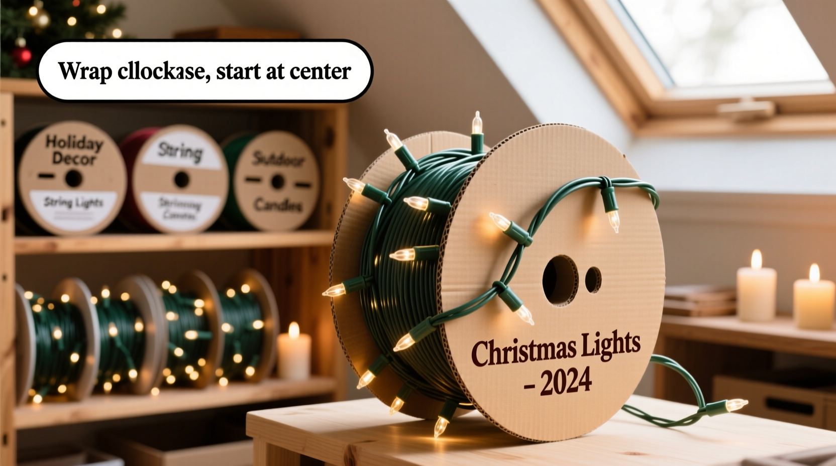 how to store christmas lights without tangles using cardboard reels