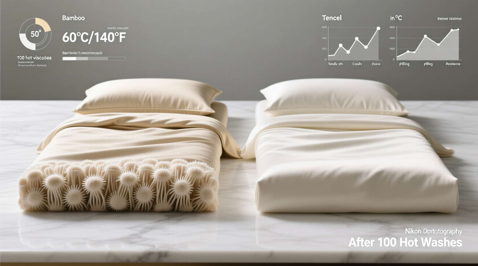 bamboo vs tencel sheets coolness after hot washes