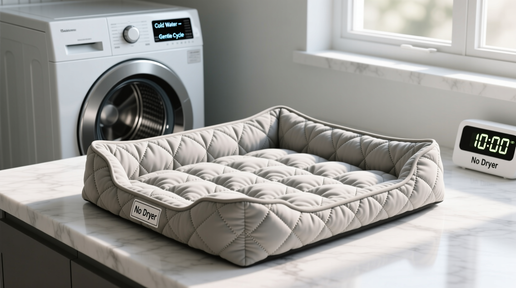how to wash a quilted pet bed cover safely