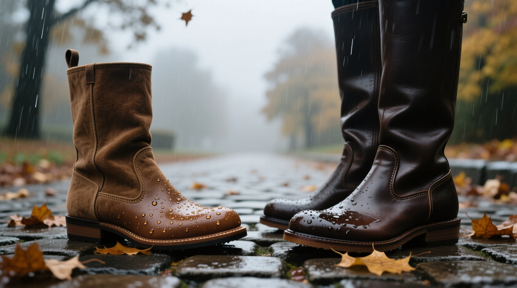 suede boots vs leather which handles rain better in fall